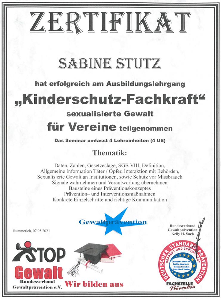 zertifikat kinderschutz